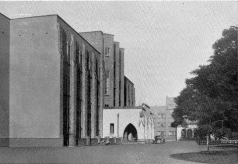 昭和30年ごろの農学部2号館（左）と3号館（奥）